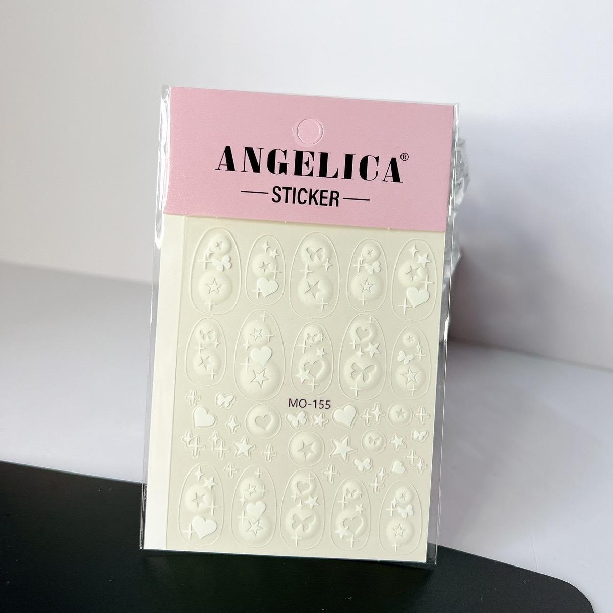Sticker Bướm Dán Móng Tay 5D Ngôi Sao Tình Yêu Trắng, Miếng Dán Trang Trí Móng Tay Làm Nail Nữ Women