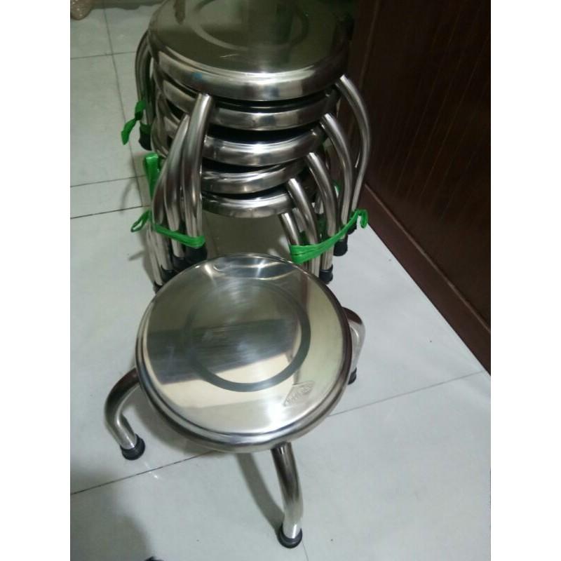 Ghế đẩu Inox - Ghế thường,Cao 3 tấc