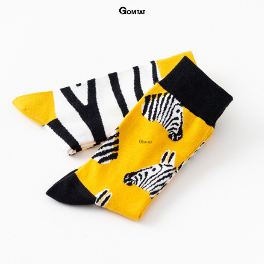 Tất Cổ Cao Nam Nữ GOMTAT Chất Liệu Cotton Cao Cấp, Vớ Cao Cổ Unisex Họa Tiết Hình Thú Dễ Thương - FUJI
