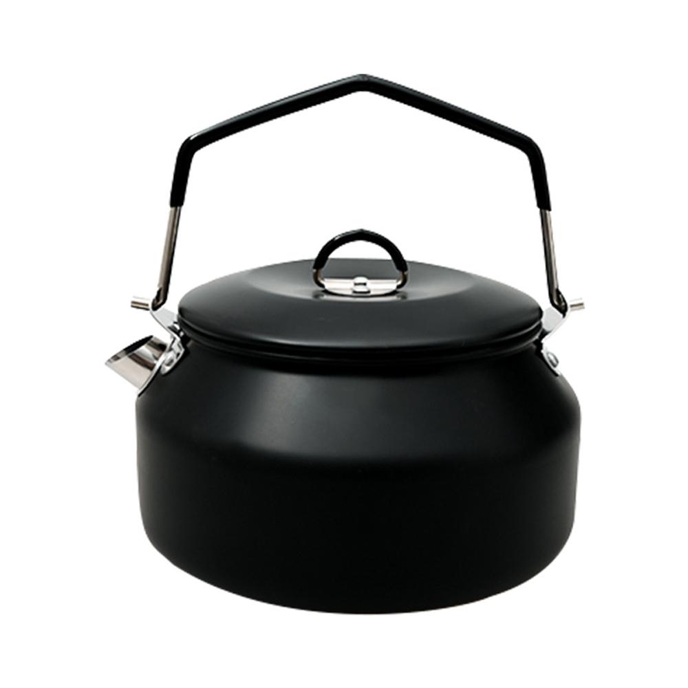 Outdoor Stainless Steel Kettle Locking Handle Camping Hung Pot Portable Coffee Pot Tea Pot Picnic Cooker 1.1L Teapot Water Boiling Accessory