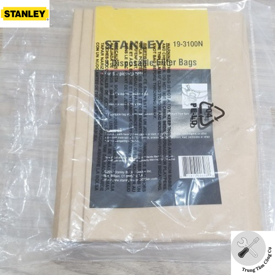 Bộ 3 túi đựng bụi MODEL 19-3100N dùng cho máy hút bụi STANLEY SL19117, SL19116, SL19116P- Hàng chính hãng