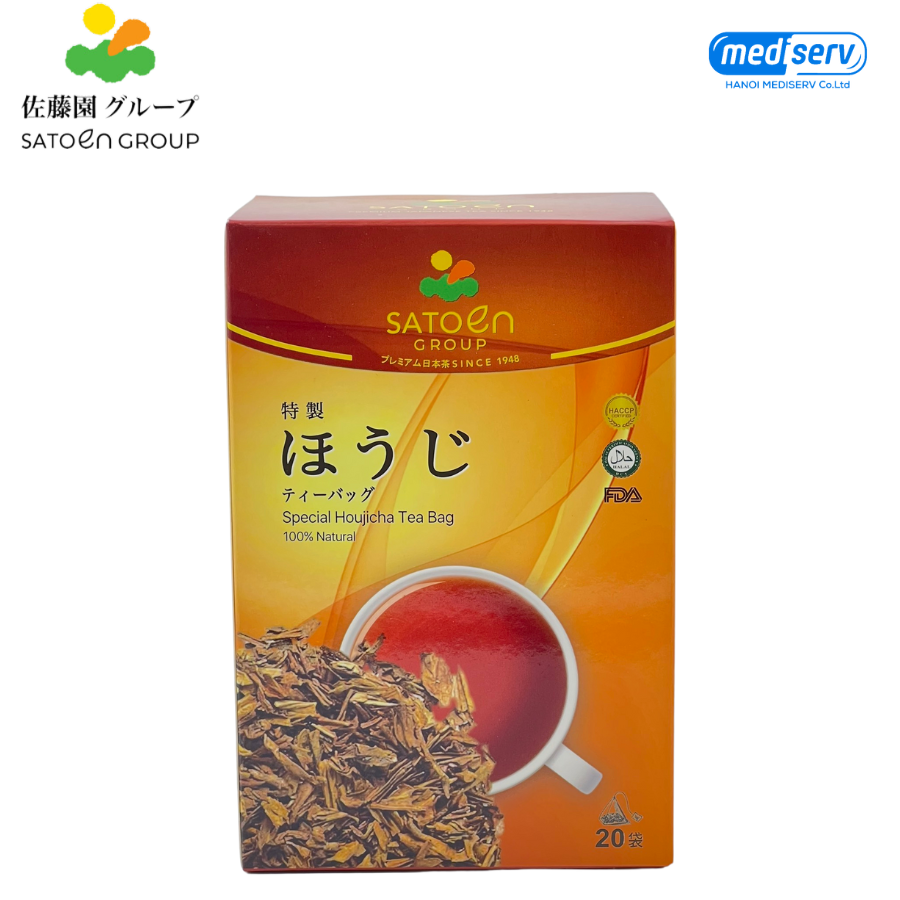 Combo 01 Trà túi lọc Satoen Houjicha Special + 01 trà túi lọc Satoen Sencha Special - Hộp 20 túi lọc