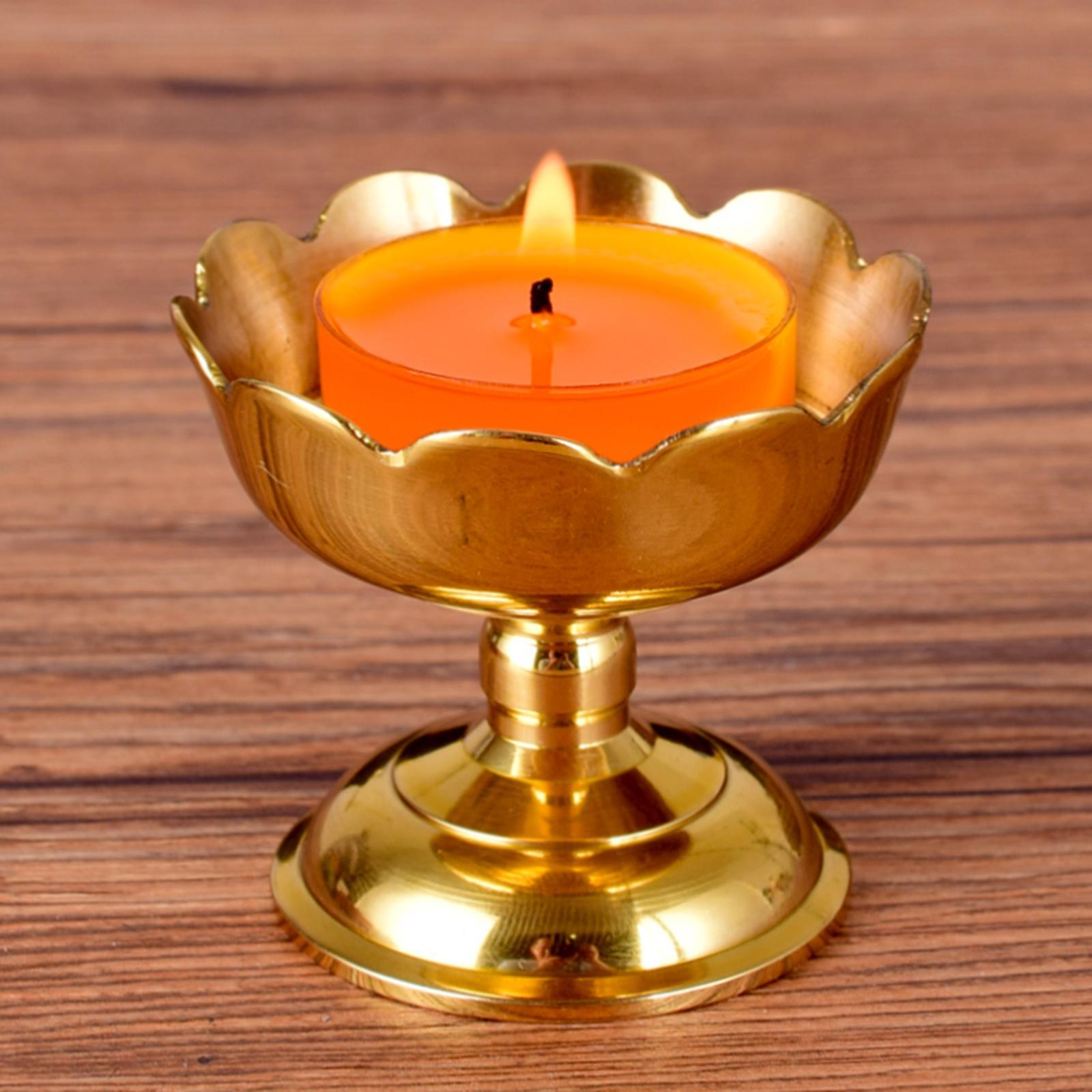 Metal Tibetan Ghee Lamp Holder Table Centerpiece Buddhist Light Holder