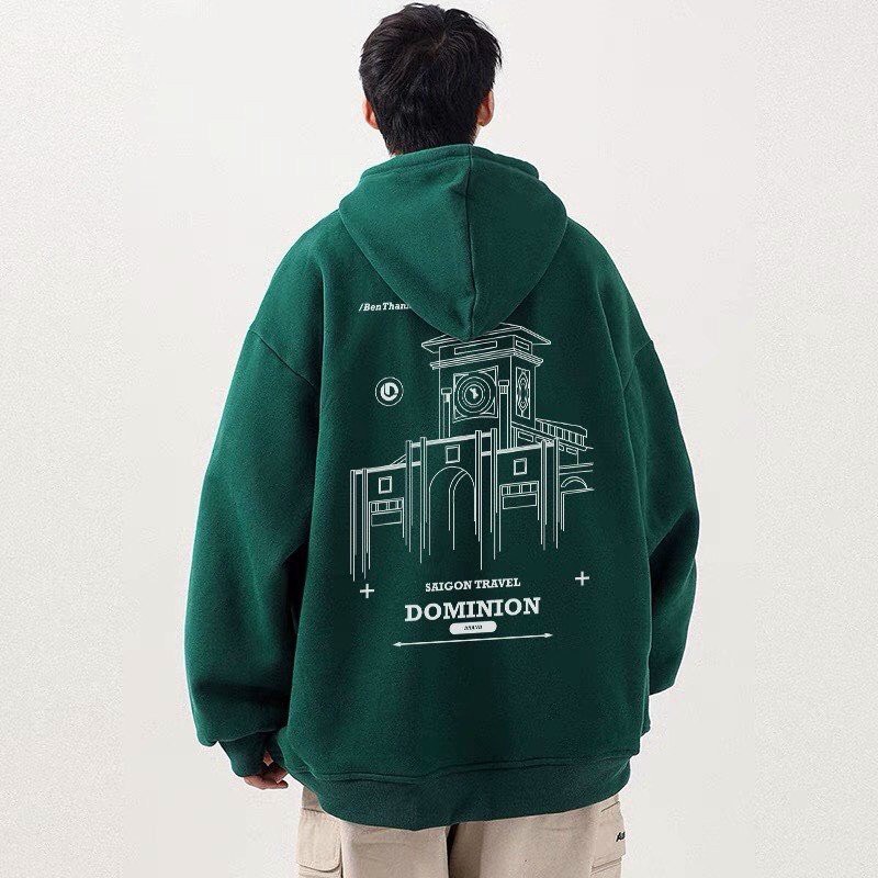 Áo Hoodie Nam From Rộng Mũ 2 Lớp Dáng Thụng Kiểu Dáng Unisex, Chất Liệu Vải Nỉ Bông Chống Nắng