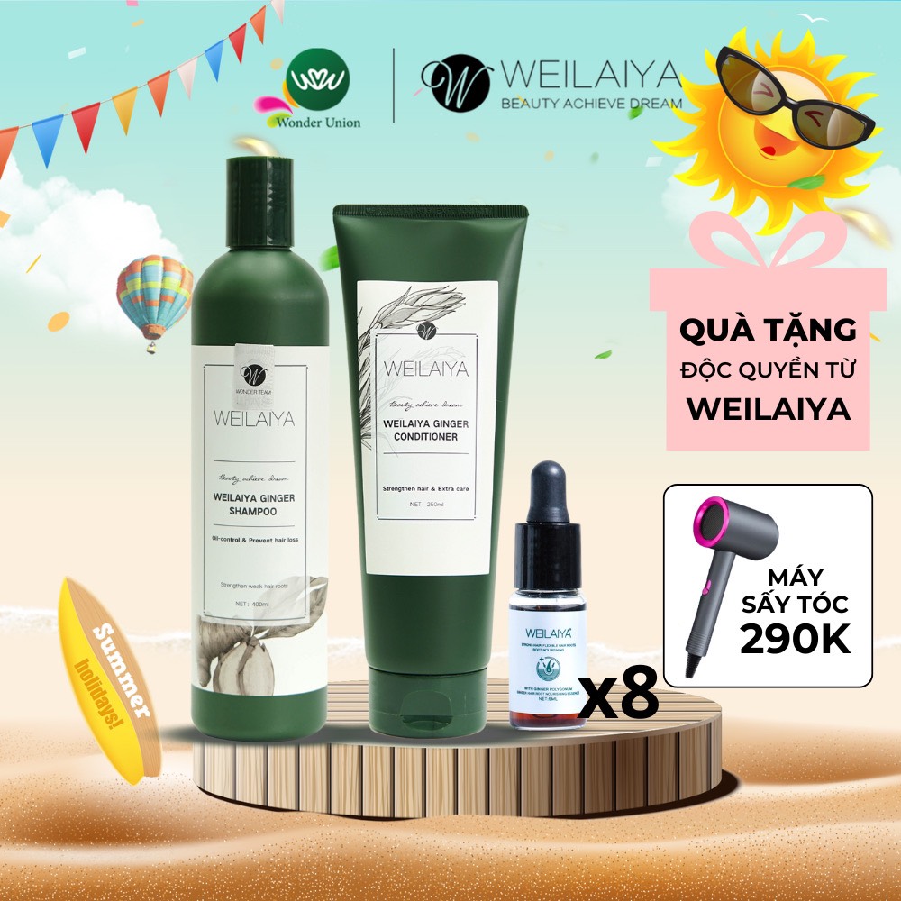 Combo Ngăn Rụng Và Kích Thích Mọc Tóc Gừng Trắng Weilaiya