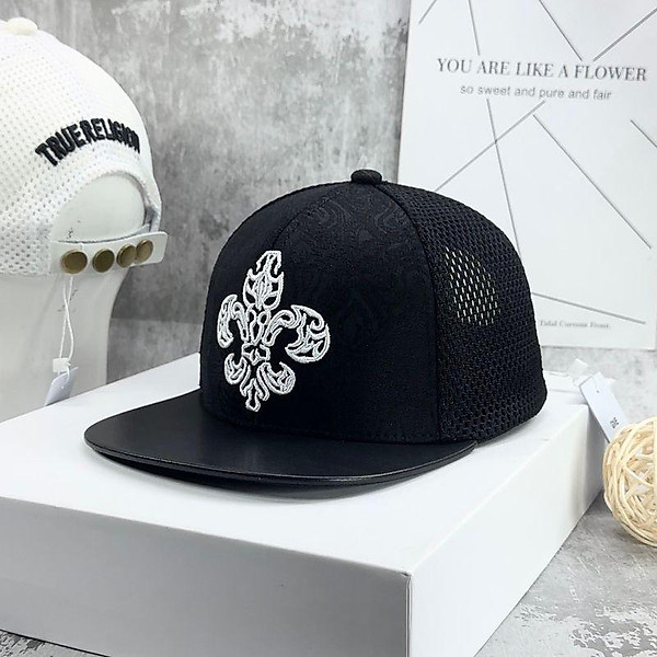 Mũ Hiphop, SnapBack Lá bài Phối Lưới Trắng Khoá Nút Thời Trang Nam