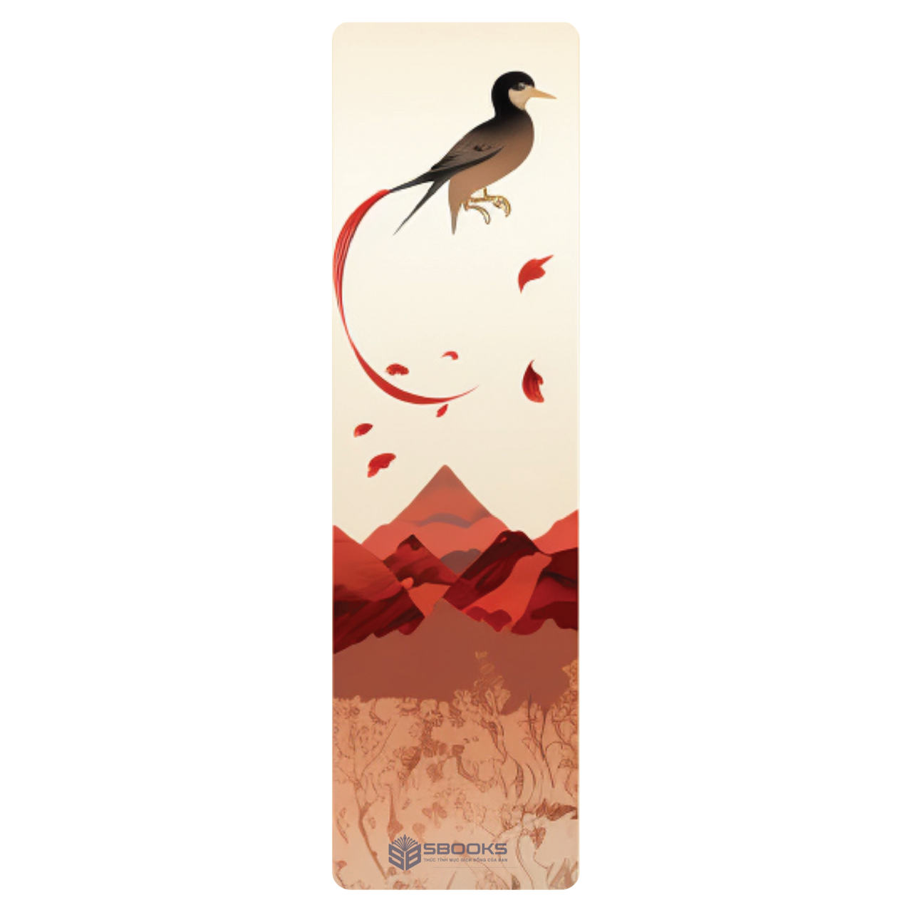 5 Cái Bookmark Kẹp Sách, Dấu Trang Hoạ Tiết Hoa Văn Trung Hoa Màu Đỏ - SBOOKS