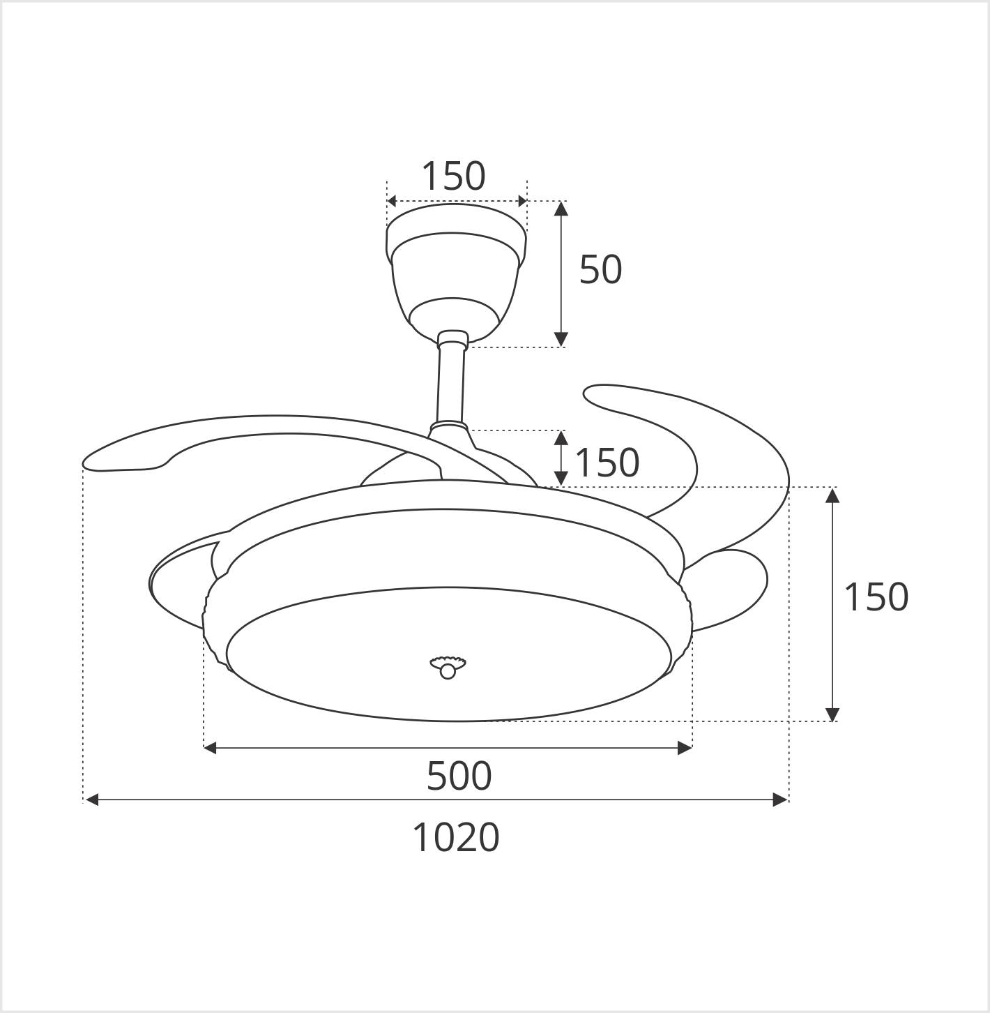 QUẠT ĐÈN TRẦN CÁNH XẾP ĐÈN LED SINWA AS 188 (Hàng chính hãng)