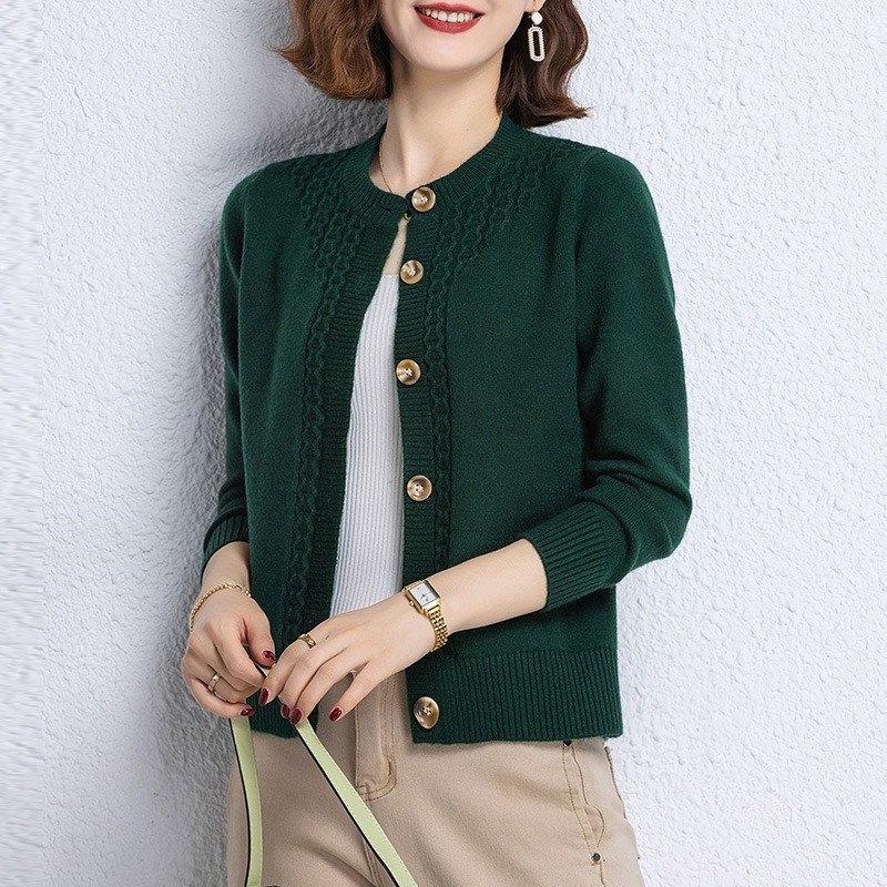 Áo khoác len cardigan nữ chất len dệt kim mềm mịn co giãn trẻ trung mùa thu đông mã VAA0464