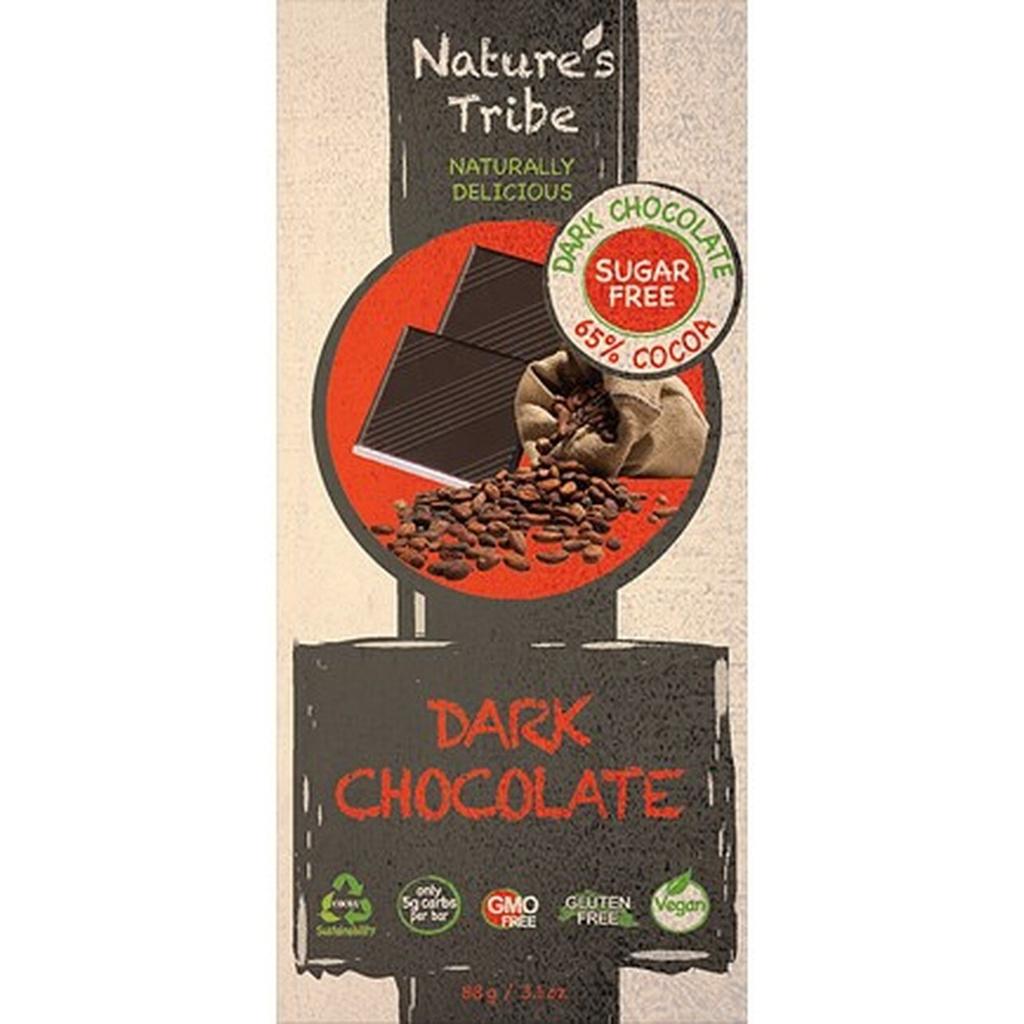 Socola Đen Không Đường Gluten Free - Nature's Tribe Dark Chocolate thanh 88g
