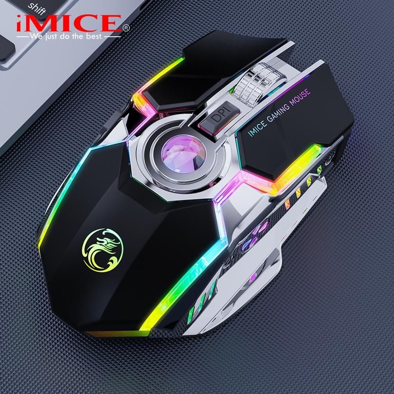 RGB Chuột Không Dây Chơi Game Chuột Game Thủ Máy Tính Im Lặng Sạc USB Mause 7 Phím LED Backlit Chuột Cho Máy Tính Laptop trò Chơi