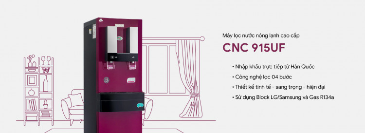 Máy lá»c nưá»c nóng lạnh CNC915UF
