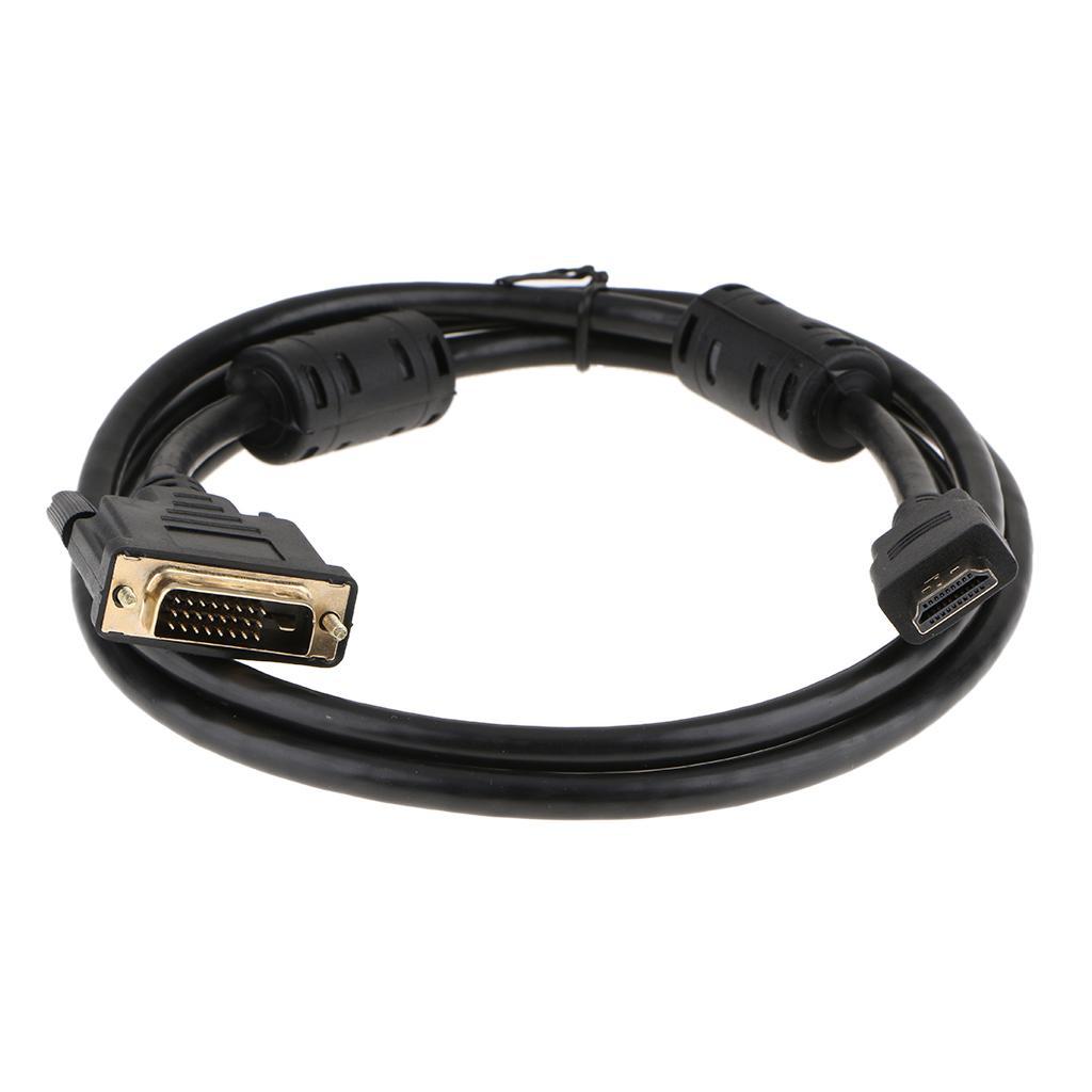 6ft Male to DVI 24+1 Male Cable Adapter HD 1080P for Notebook Display