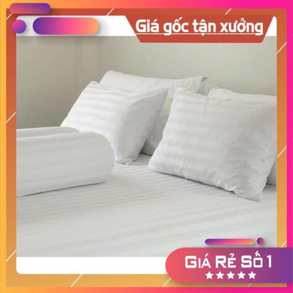 Bộ drap khách sạn cotton T300 trắng sọc
