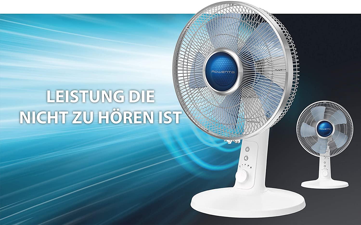 Quạt Bàn Rowenta VU2730 Turbo Silence Fan Extreme, Công Suất Mạnh, Không Ồn, Nhập Đức