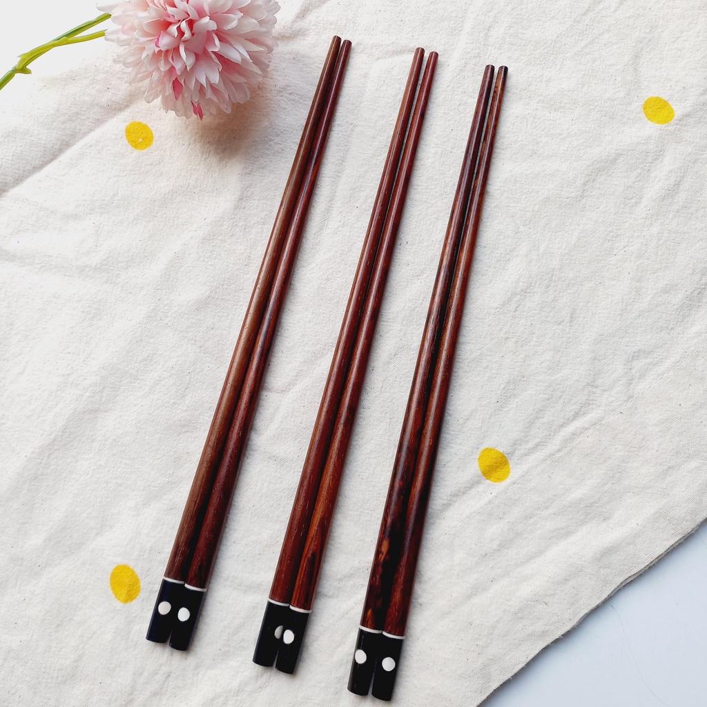 Đũa Gỗ Trắc Đỏ Khảm Trai Cỡ 24cm, Đũa Ăn Cơm, Chụp Ảnh Decor Của Craft Closet