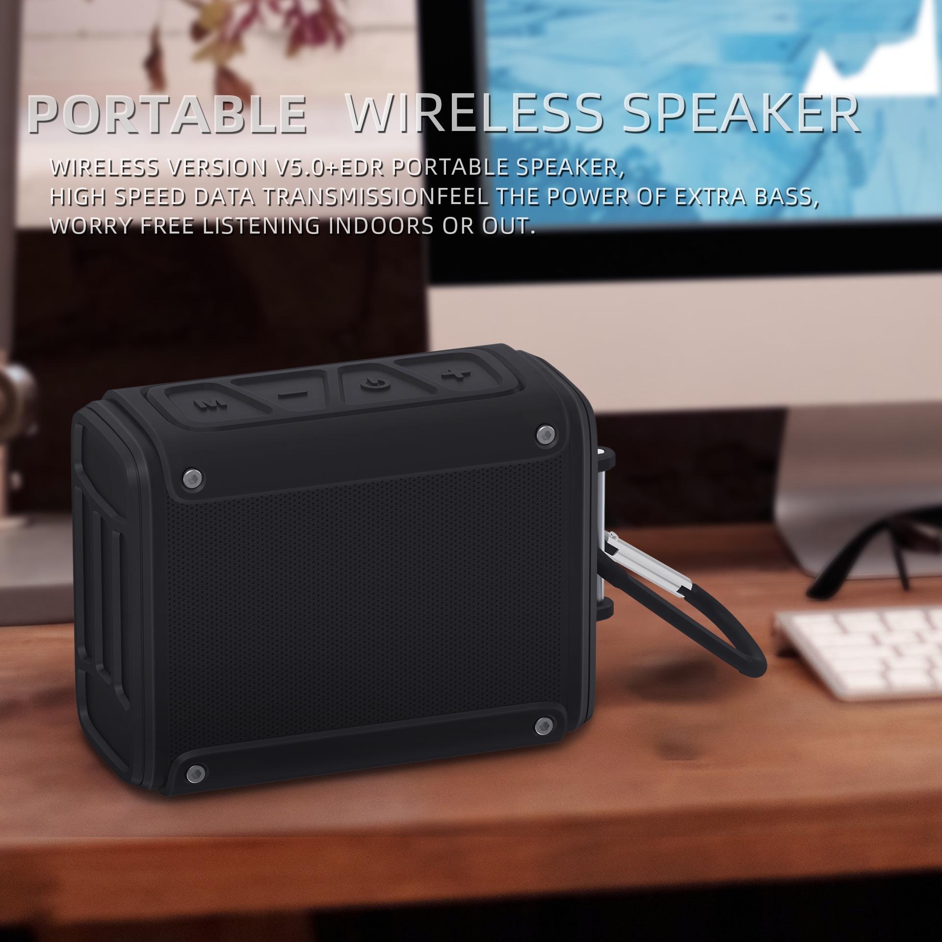 Loa không dây di động di động Bluetooth Subwwofer Subwwofer Loa loa âm thanh Hỗ trợ âm thanh TF FM TWS Gọi cho màu ngoài trời: 109-Black