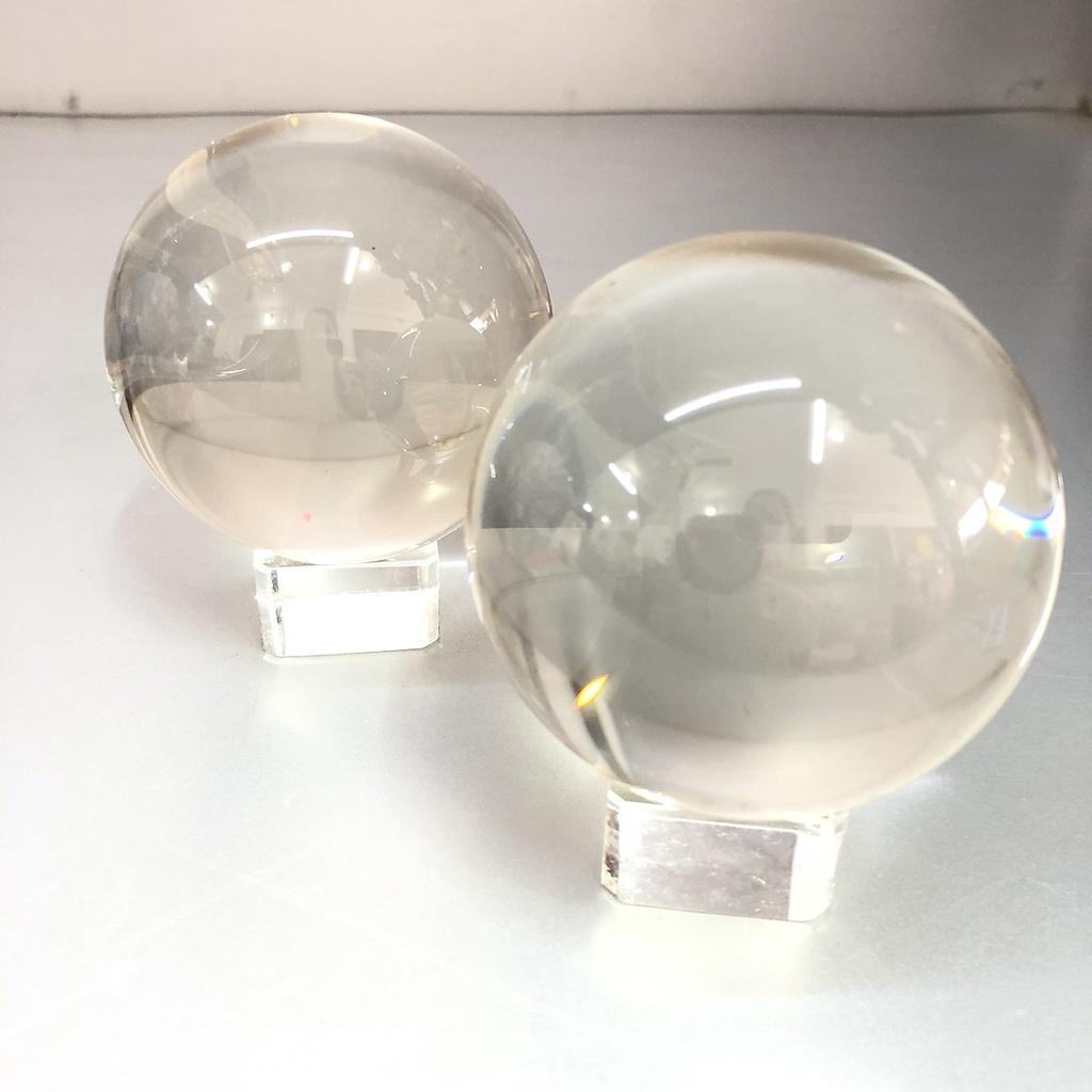 Combo 2 chiếc quả cầu Đá phong thuỷ hút lộc để bàn làm việc , bày trang trí bàn thờ thần tài , chất liệu thuỷ tinh KH12777