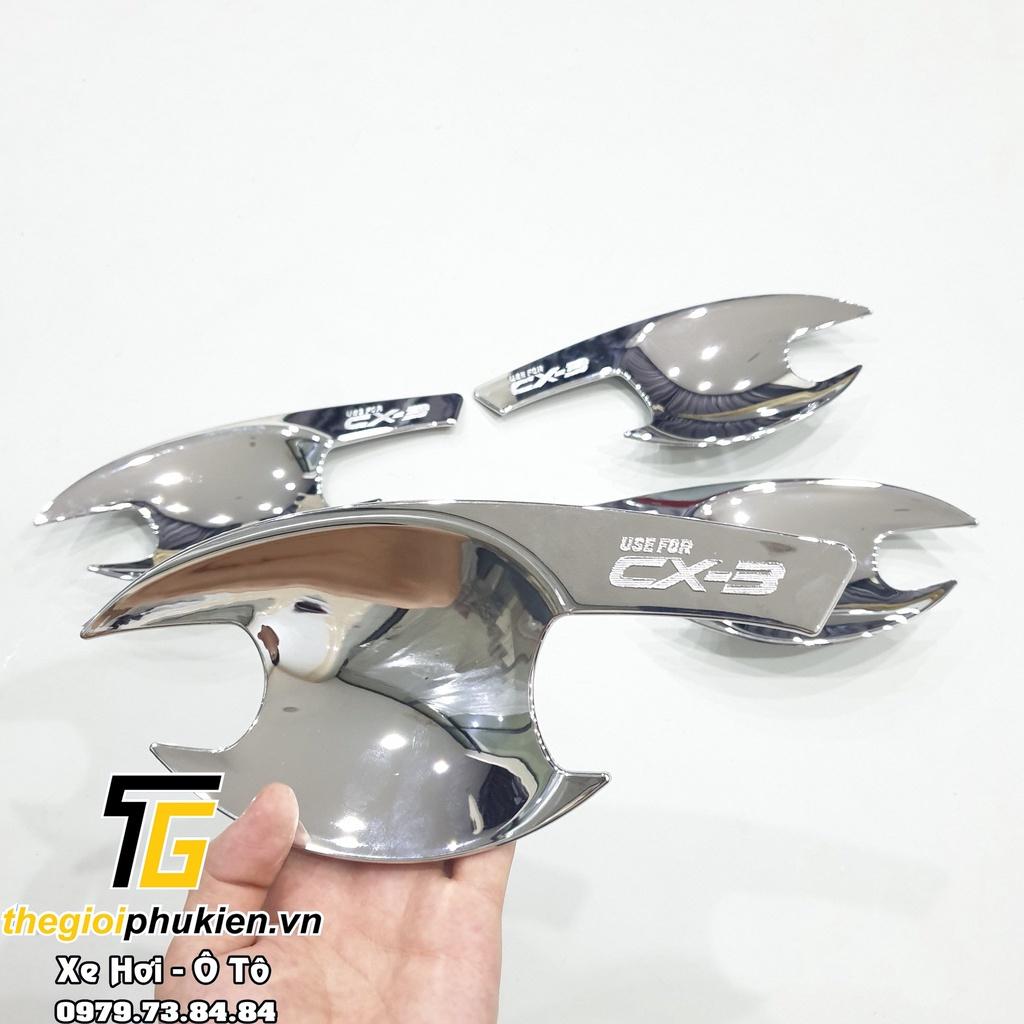 Bộ ốp tay nắm, hõm cửa xe Mazda CX3, CX3 mạ Crom