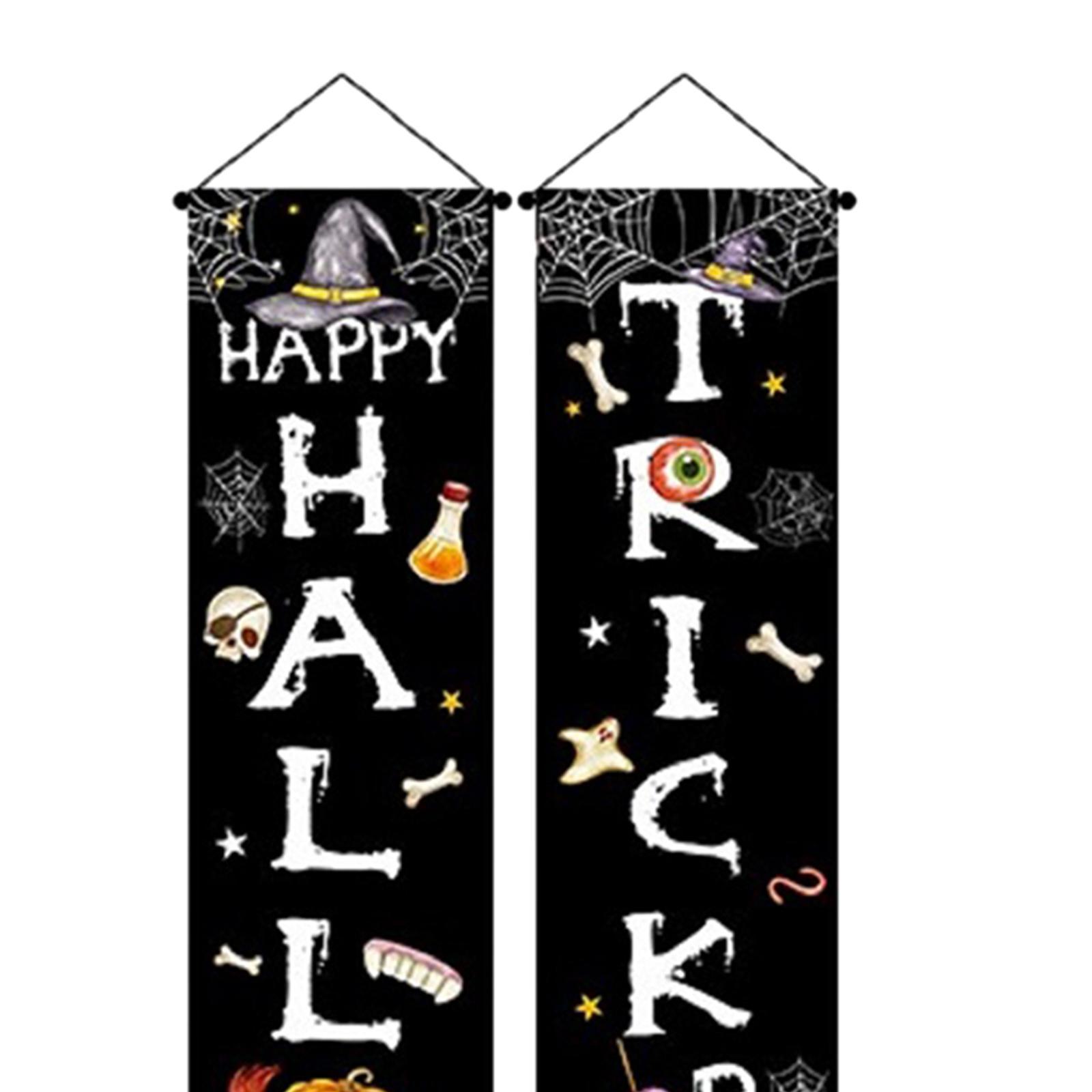 Halloween Banner Hanging Door Decorative Indoor Flag Halloween Decor for Festival Themed Party Haunted House Front Decor