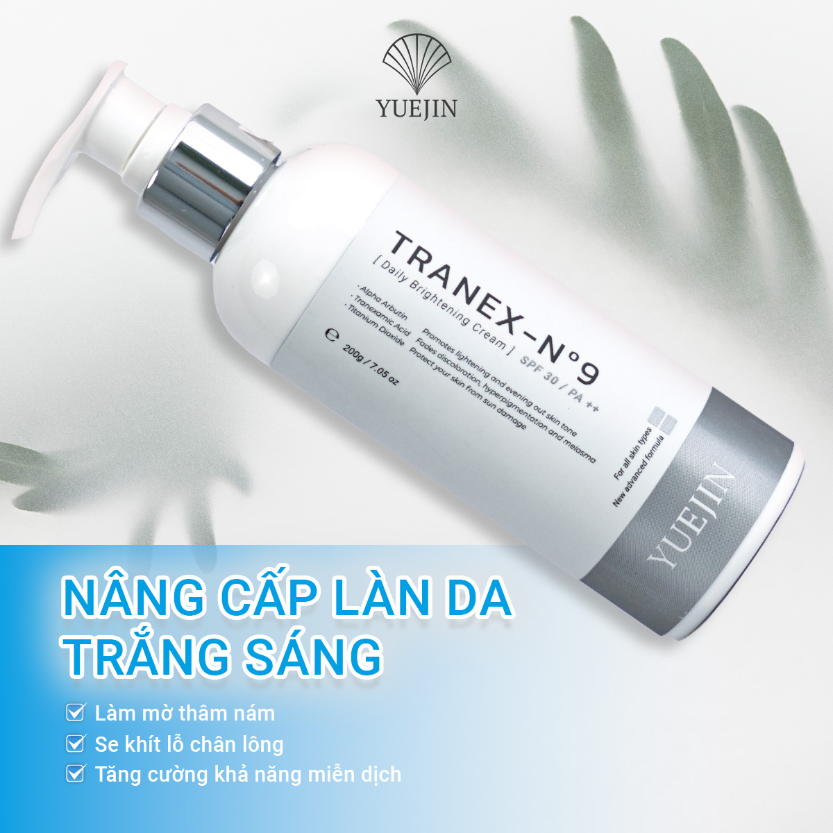 Kem Dưỡng Trắng Da Body TRANEX-No9 dưỡng ẩm, sáng da và giảm thâm - Yuejin