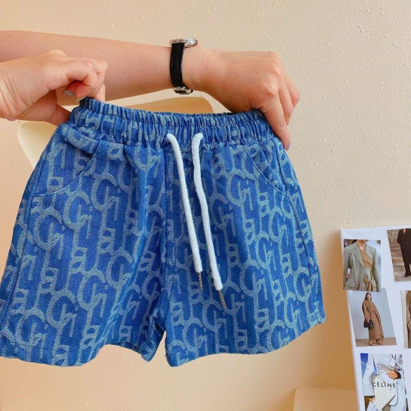 Quần short denim họa tiết chữ cái mùa hè cho bé Q603