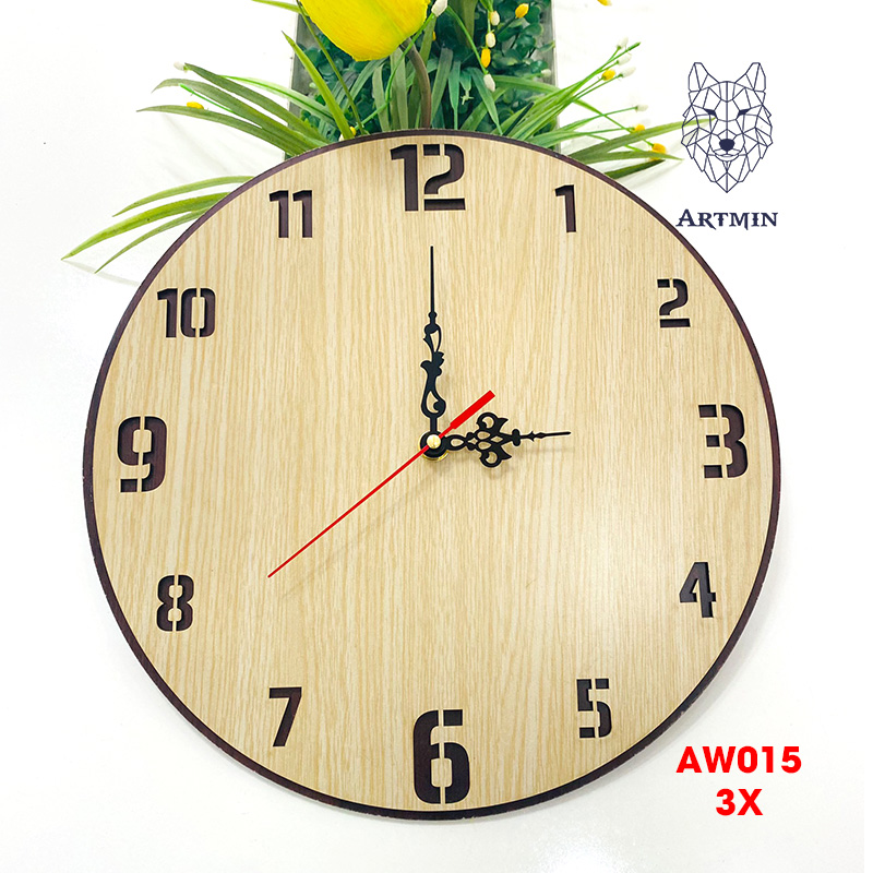 AW015 - Đồng Hồ Gỗ Treo Tường – Décor Trang Trí Phong Cách Hiện Đại