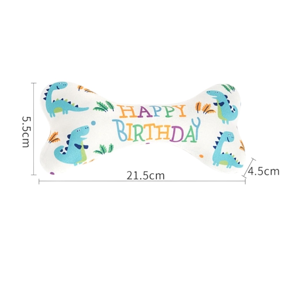 Xương nhồi bông chút chít hình HPBD đồ chơi cho chó mèo Saly Q PT52