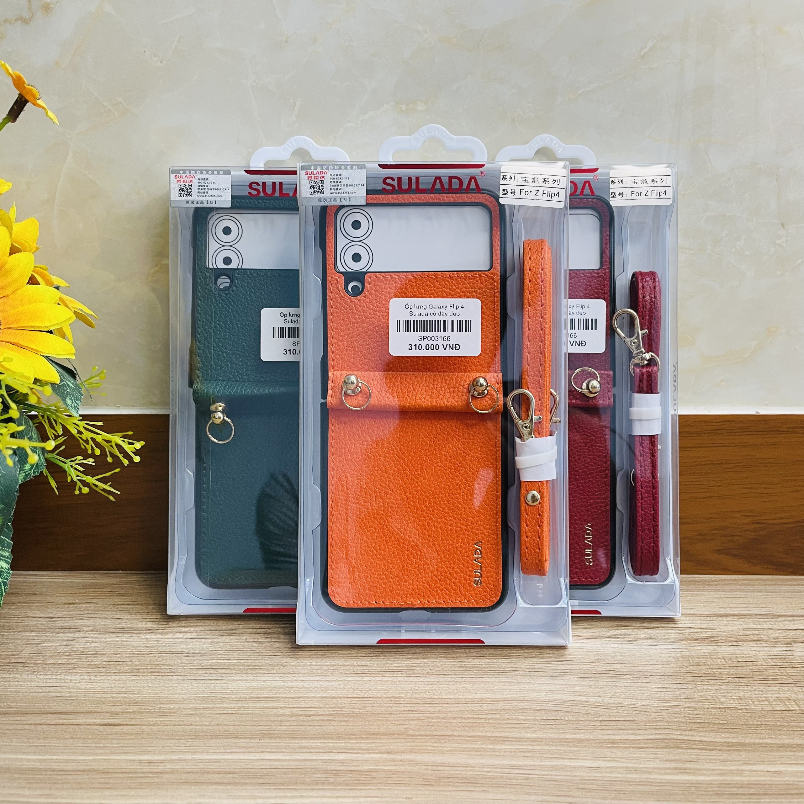 Ốp lưng dành cho Galaxy Z Flip4 Likgus da kèm dây đeo- Hàng chính hãng