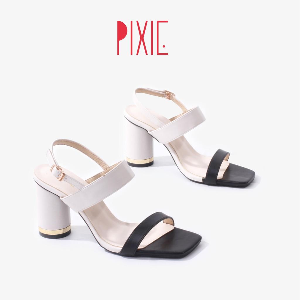 Sandal Gót Vuông 7cm Phối Màu Pixie X762
