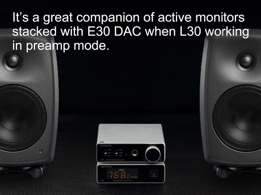 TOPPING L30 Headphone Amplifier 6.35MM NFCA HiFi RCA Hi-Res pre-amp preamplifier for E30 DAC - Hàng Chính Hãng