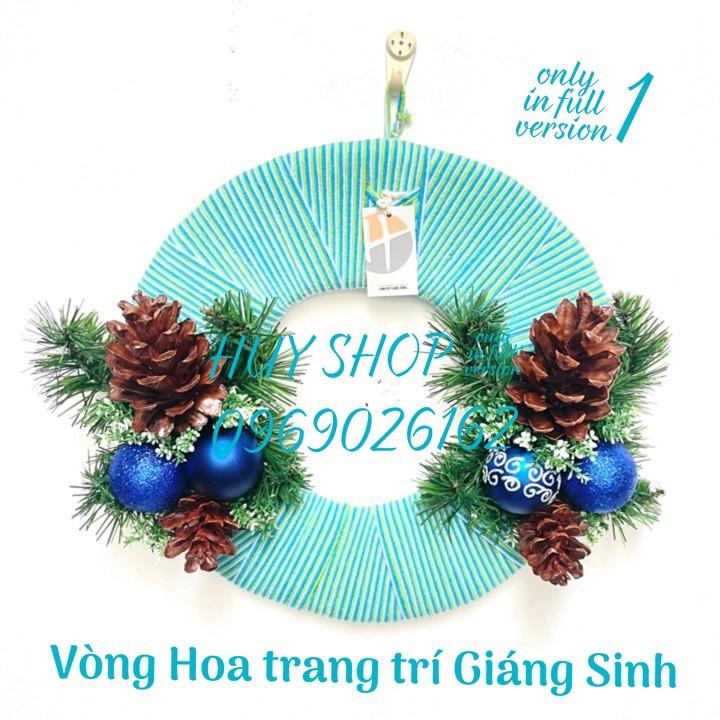 VÒNG HOA TREO TƯỜNG TRANG TRÍ GIÁNG SINH NOEL 35CM 0104
