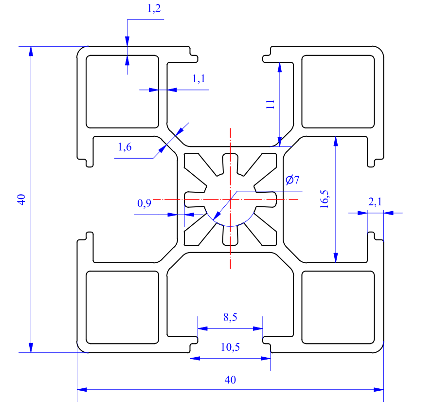 Nhôm định hình 40x40 - Miễn phí cắt theo kích thước yêu cầu