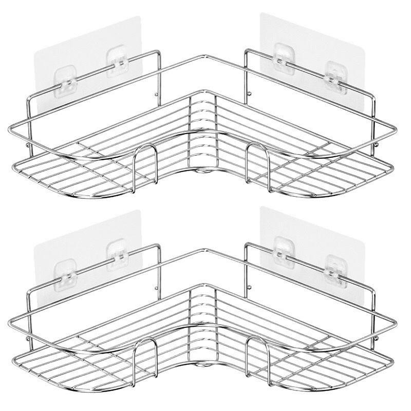 Kệ Góc Phòng Tắm Inox ,Kệ Chữ Nhật Để Đồ Nhà Bếp Nhà Tắm Thông Minh Tặng Kèm Miếng Dán Tường Siêu Dính