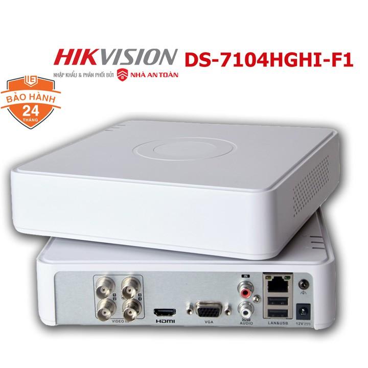 Đầu ghi hình Hikvision DS-7104HGHI-F1 DVR 4 kênh TVI TURBO HD 1080P - Hàng chính hãng