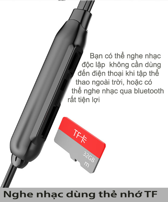 Tai nghe  bluetooth 5.0 Pin 12h  không dây hỗ trợ thẻ nhớ  TF D82  đi kèm 1 túi đựng