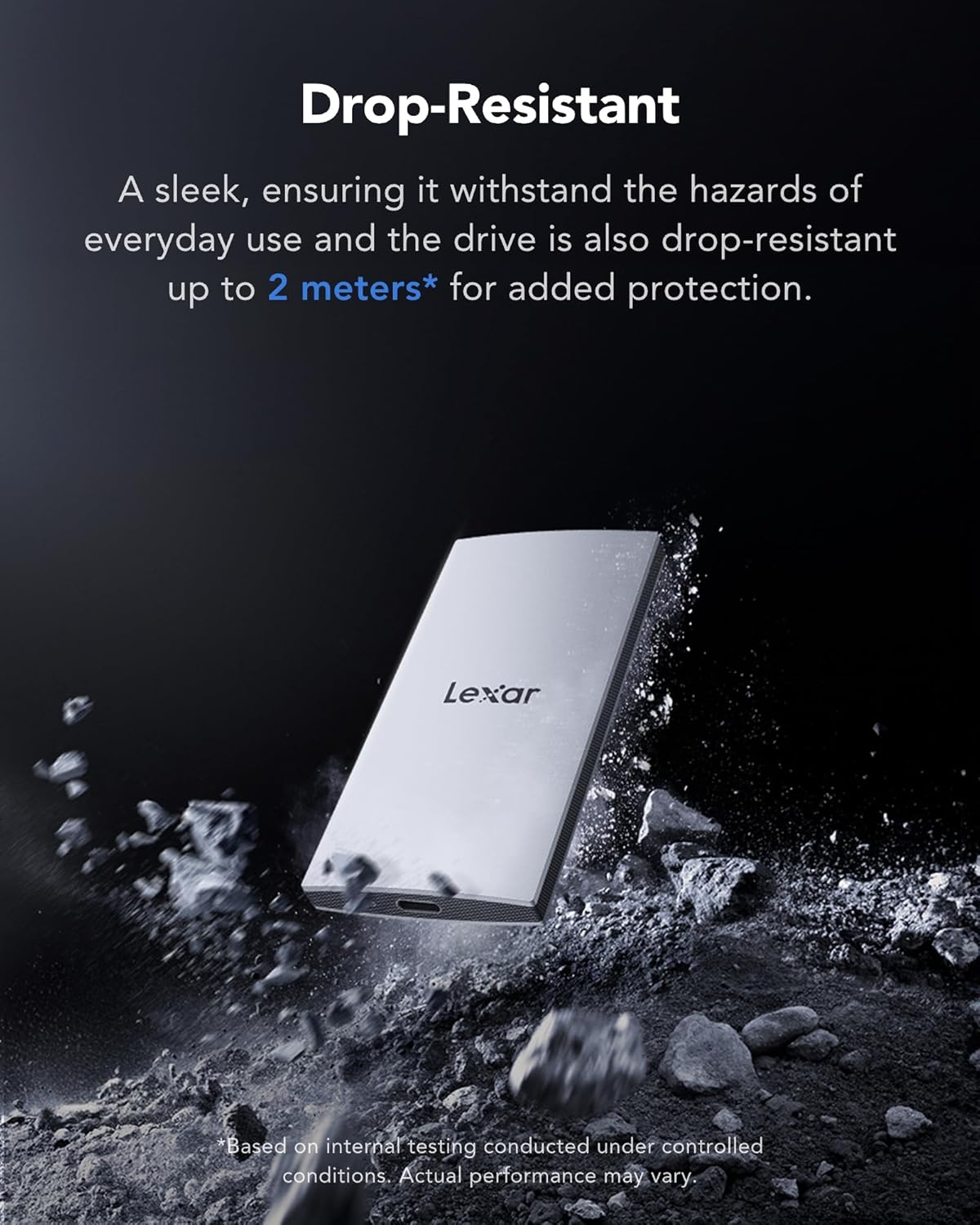 Ổ cứng gắn ngoài SSD LEXAR ES3 PORTABLE SSD 1TB (LES3XXX001T-RNSNG) - Hàng Chính Hãng