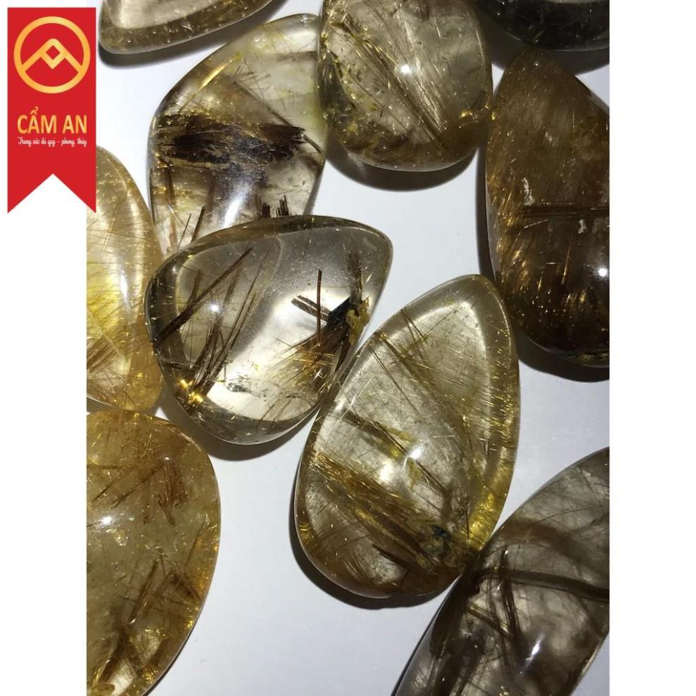 Mặt đá thach anh tóc ánh kim