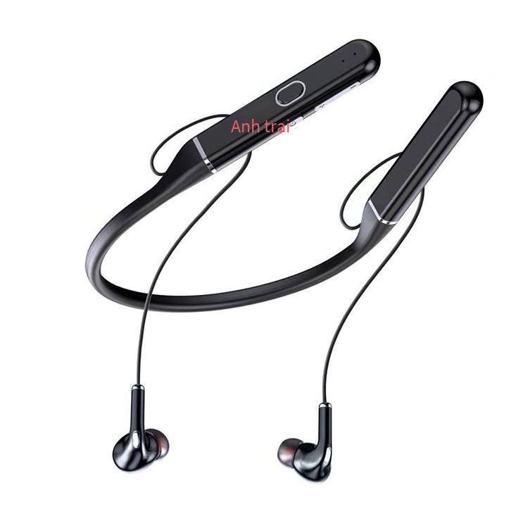 Phong cách mới nhất HIFI bass chất lượng cao treo cổ Tai nghe Bluetooth không dây Tai nghe Bluetooth hai tai treo cổ thể thao chạy bộ
