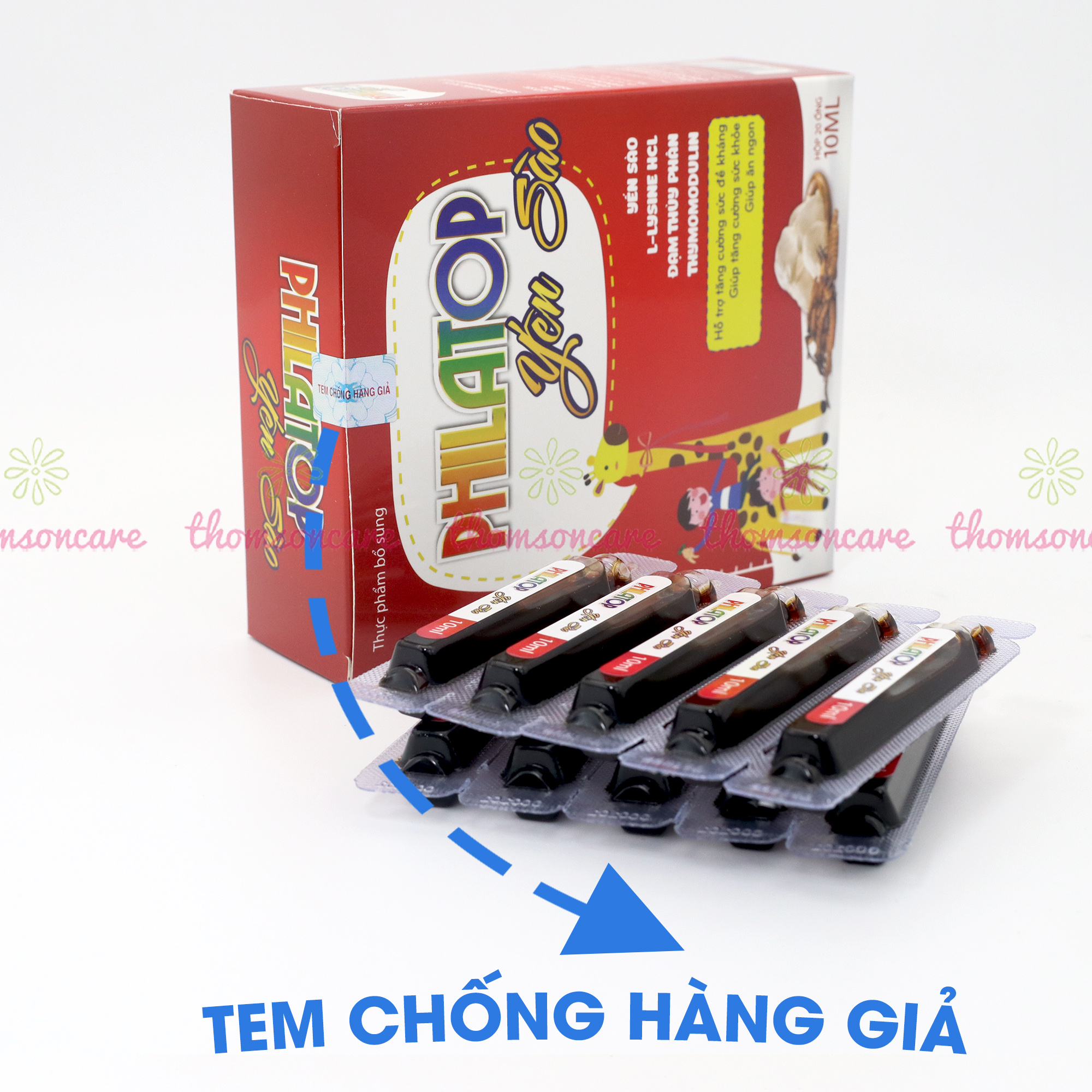 Combo 2 Hộp Siro Philatop Yến Sào ăn ngon - Giúp ăn ngon, tăng đề kháng. Bổ sung Lcystine, Thymomodulin và Vitamin  giúp bồi bổ cho cơ thể - Thomsoncare