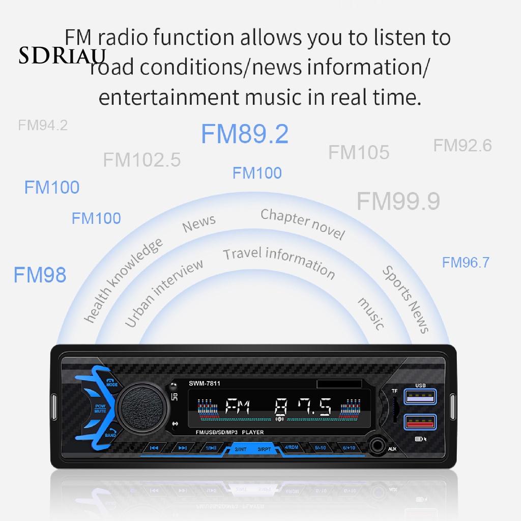 *QCDZ* 7811 Car MP3 Player Dual USB Fast Charging Bluetooth Hands-free Radio Player for Vehicles