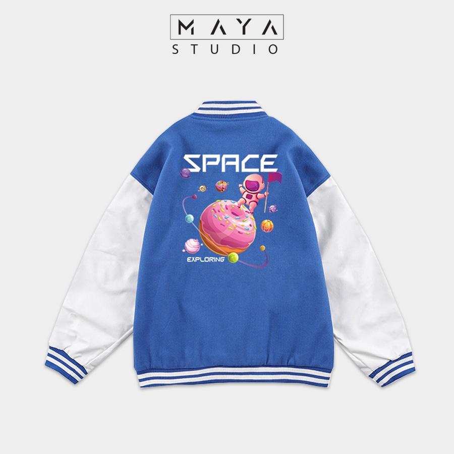 Áo Khoác Bomber MAYA Album SPACE form rộng Unisex nam nữ kiểu Varsity Jacket hot trend cực chất phong cách trẻ trung