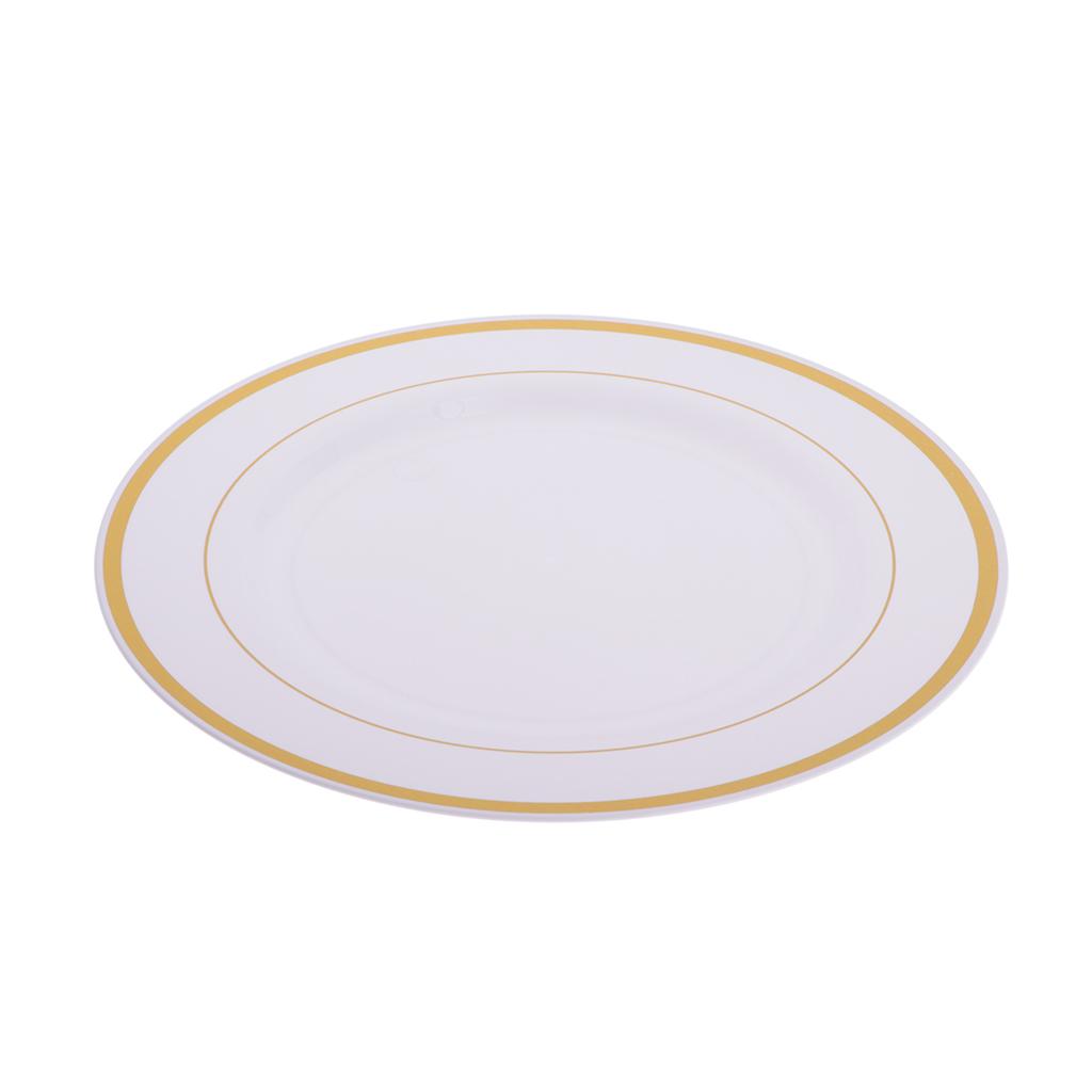 5Pcs Disposable Plastic Dinner Plates Tableware Round Dish 225mm
