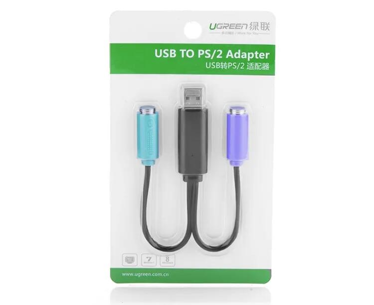 Ugreen UG2021920219TK 20CM Cáp chuyển đổi USB 2.0 sang cổng PS2 cho phím chuột cao cấp - HÀNG CHÍNH HÃNG