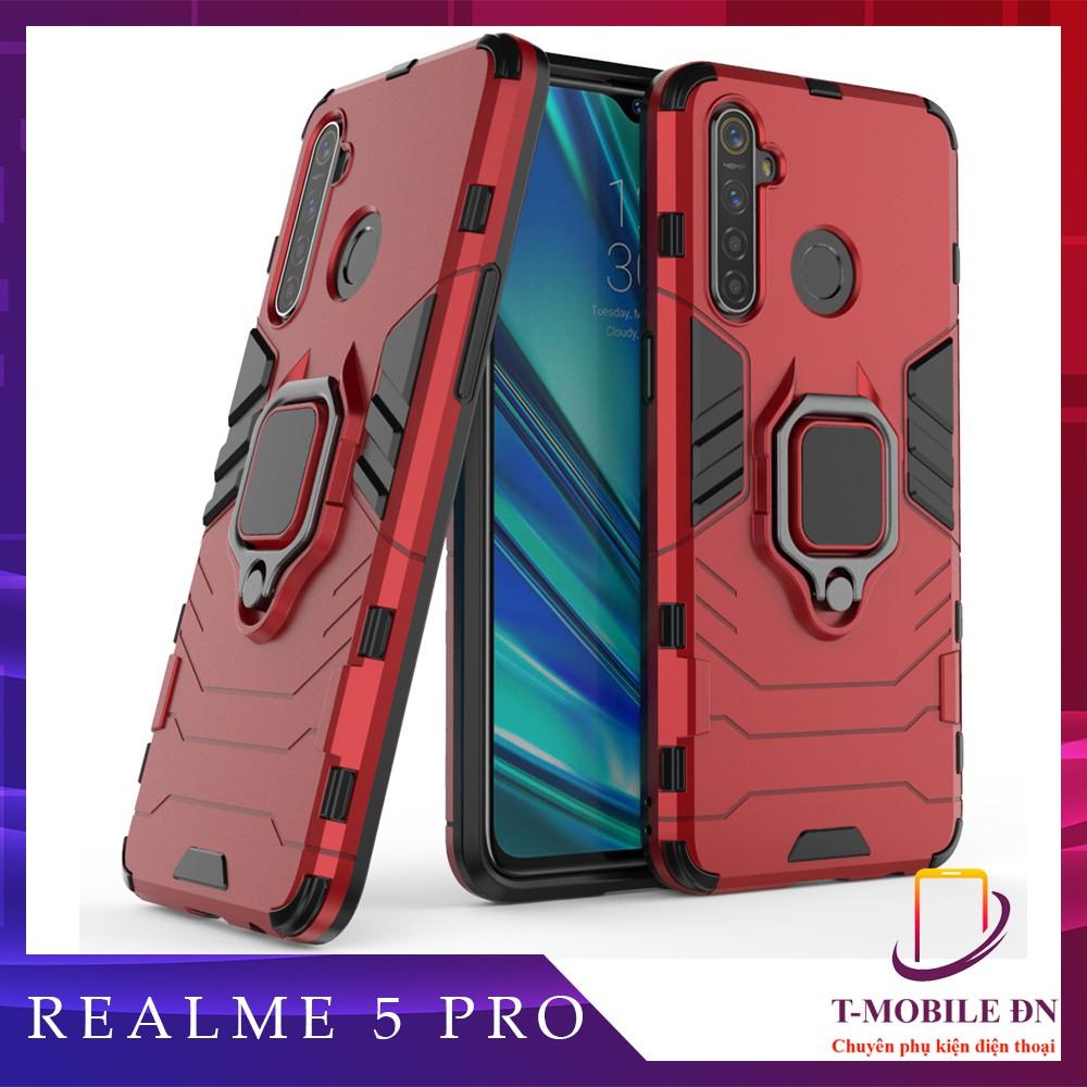 Ốp lưng cho Realme 5 Pro Q iron man chống sốc kèm nhẫn xoay chống xem video bảo vệ camera
