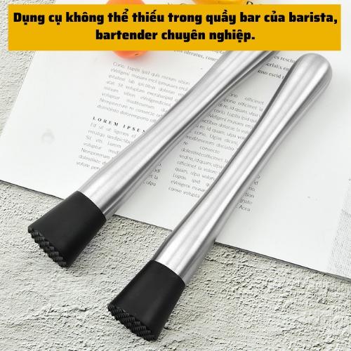 Chày dầm pha chế cocktail Inox cao cấp chày bar chuyên dụng dầm hoa quả dụng cụ nghiền khuấy pha chế đồ uống tiện lợi