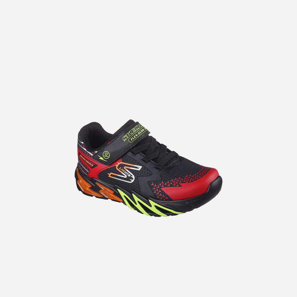 Giày sneaker bé trai Skechers Flex Glow Bolt - 400138L-BKRD