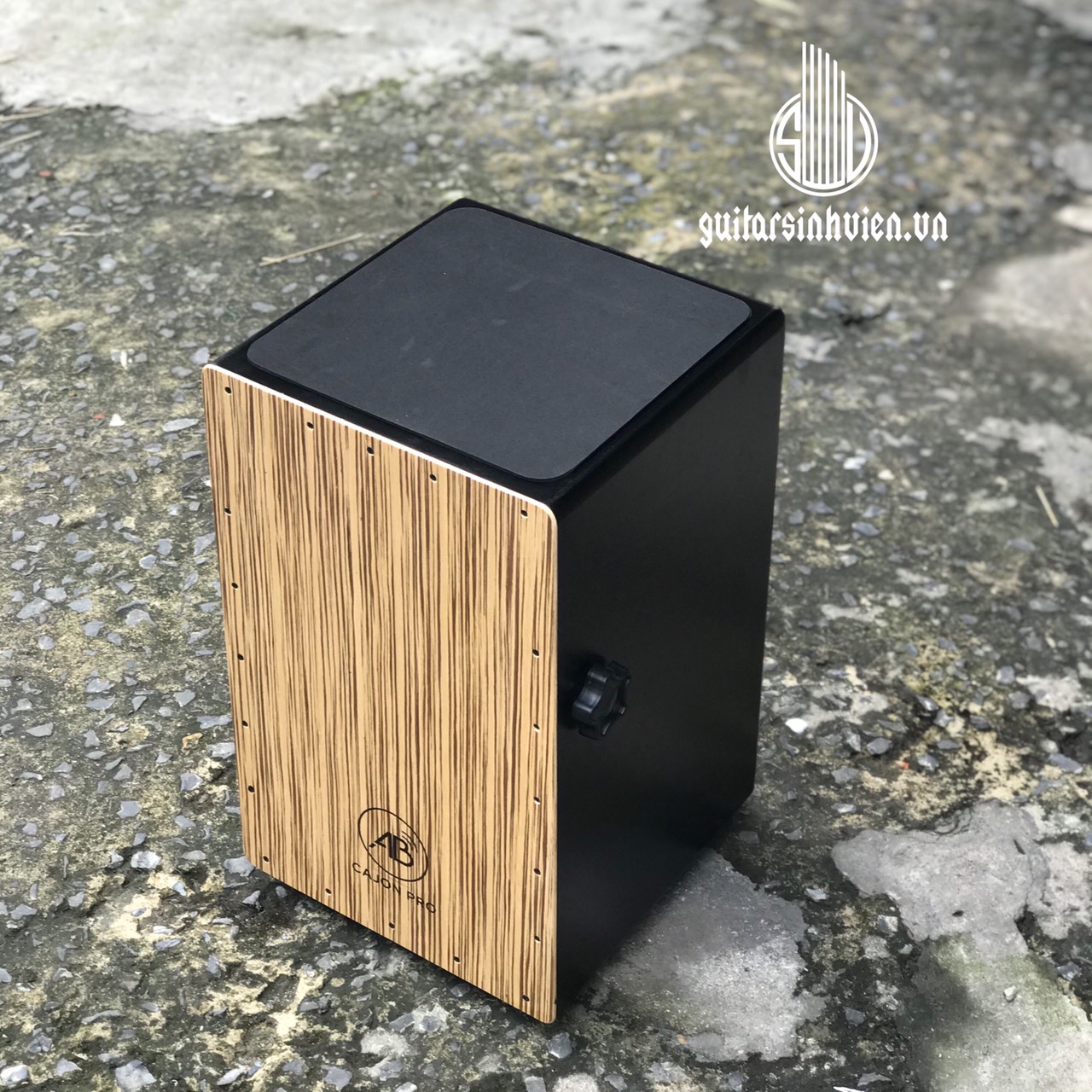 Trống cajon AB Drum trắng sọc cho người mới tập chơi - Âm thanh hay