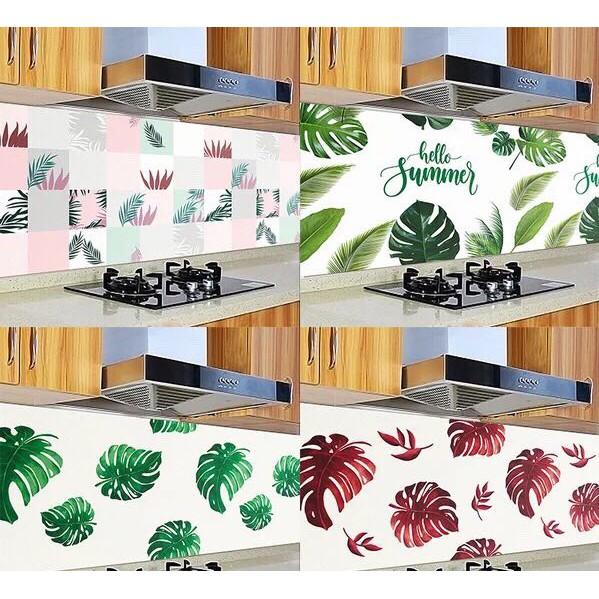 Decal dán bếp tráng nhôm chịu nhiệt - Lá Dương Xỉ Nâu Tím