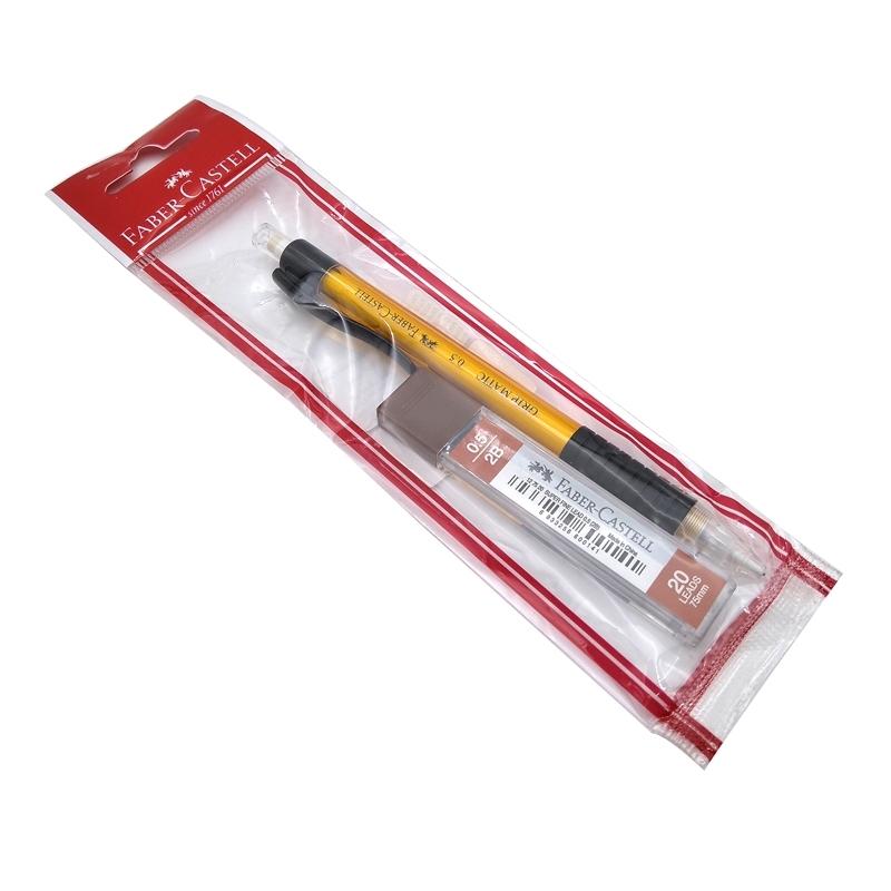 Vỉ Bút Chì Bấm HB 0.5 mm Grip Matic + Ruột Chì Faber-Castell 133800P (Mẫu Màu Giao Ngẫu Nhiên)